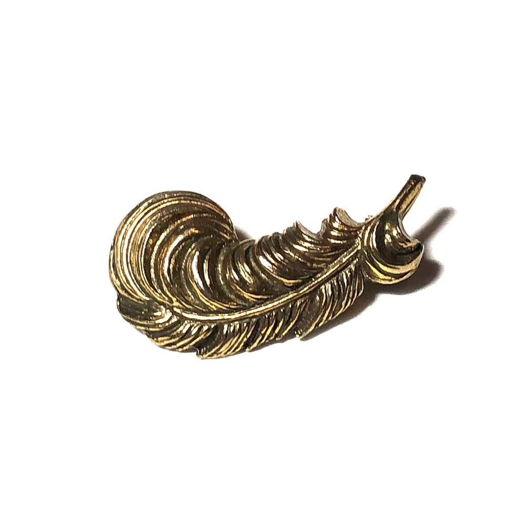 Zentall Gold Tone Feather Pin